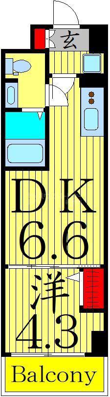 KDXレジデンス梅島(1DK/3階)の間取り写真
