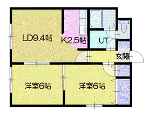 リバティ東郊(2LDK/2階)の間取り写真