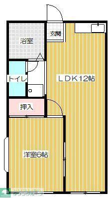 ルパ・K(1DK/1階)の間取り写真