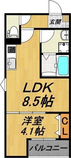 LE COCON 豊田市II(1LDK/1階)の間取り写真