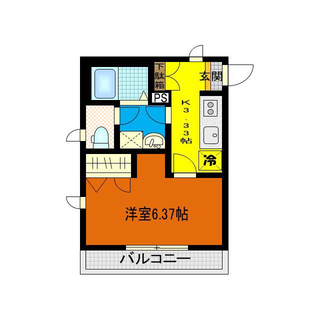 サダヒルズ(1K/2階)の間取り写真