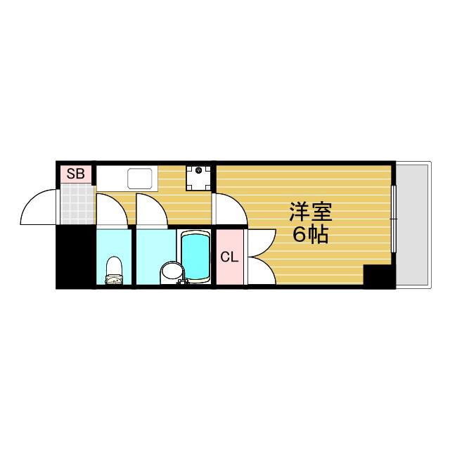 ローズコーポ新大阪8(1K/5階)の間取り写真
