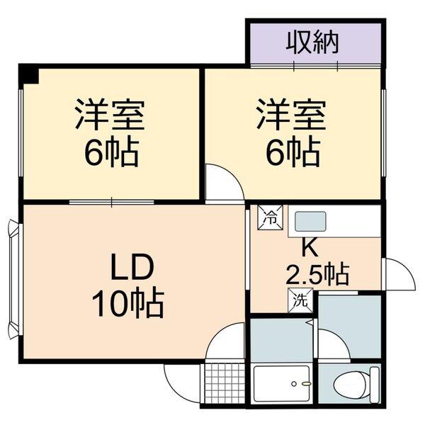 ニューフロンティア(2LDK/1階)の間取り写真