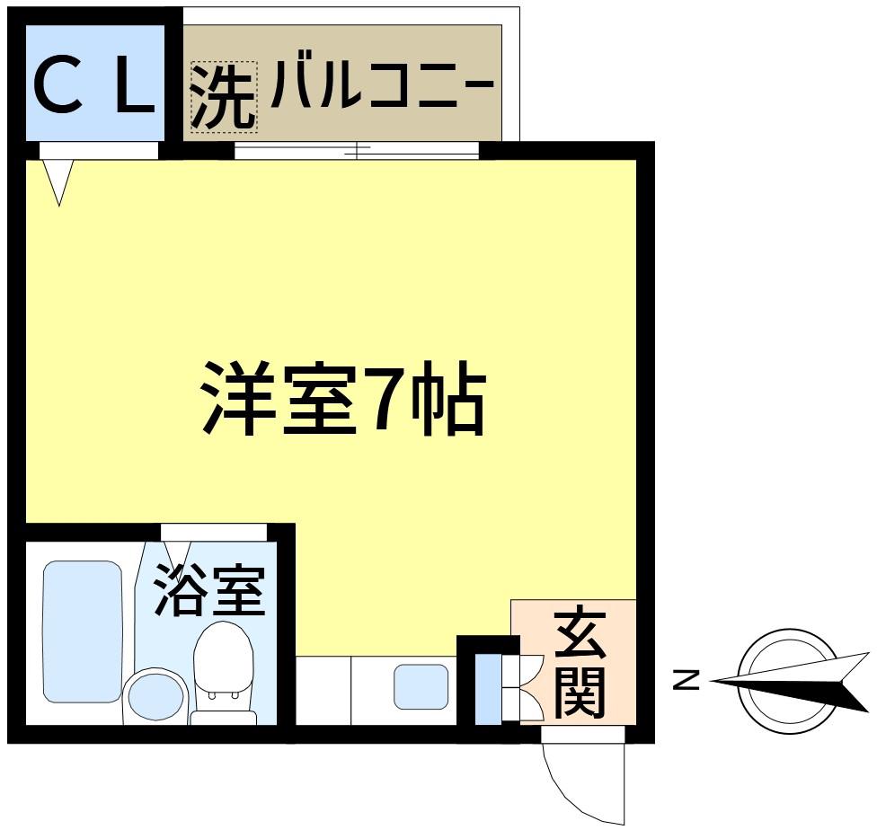 ホワイトハイツ(ワンルーム/3階)の間取り写真