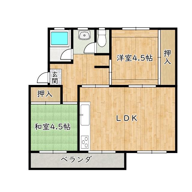 泉北桃山台第2団地 36棟(2LDK/4階)の間取り写真