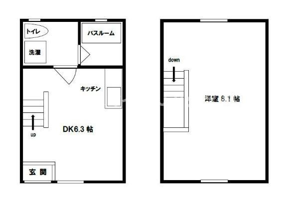 サンマリノ白壁(1DK/1階)の間取り写真