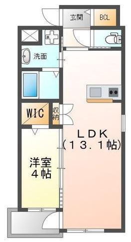 桜花ハイツ(1LDK/2階)の間取り写真