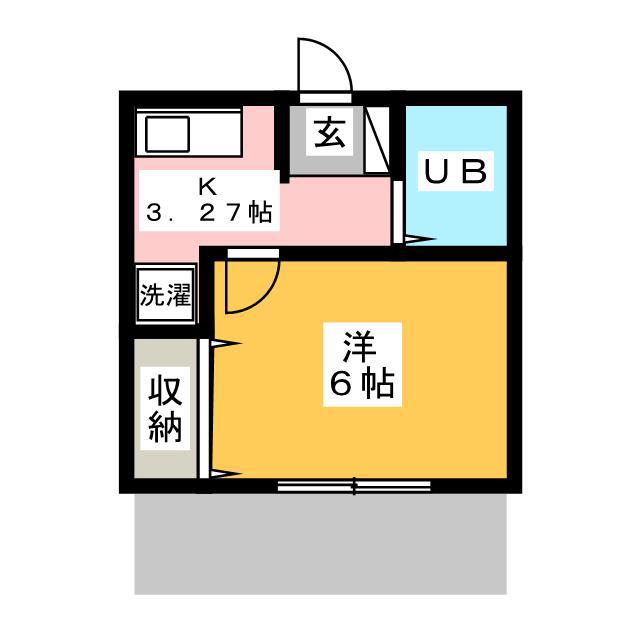 エスポワールフジ(1K/1階)の間取り写真