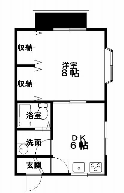 第1寿宝(1DK/2階)の間取り写真