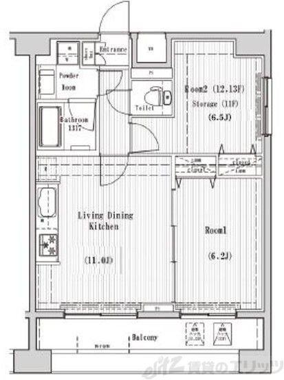 レオーネ南千住II(2LDK/11階)の間取り写真