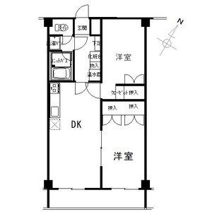 レジデンスカープ(2LDK/4階)の間取り写真