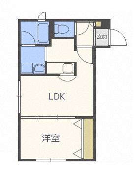 ルフォートK-II(1LDK/1階)の間取り写真
