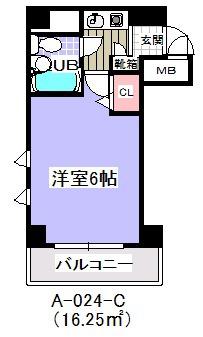 サンマリノ(1K/3階)の間取り写真