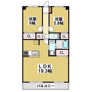 ルミエール(2LDK/1階)の間取り写真