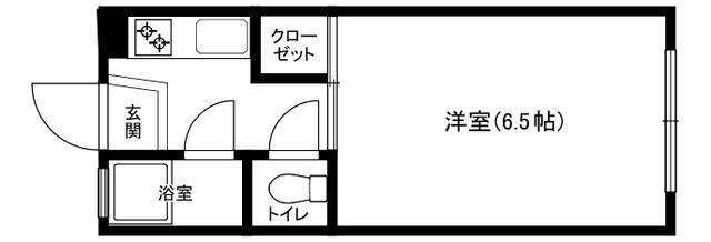 サンハイツ勝野(1K/1階)の間取り写真
