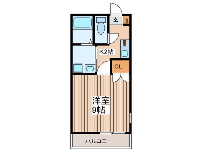 アンプルールブワ橋本(1K/1階)の間取り写真