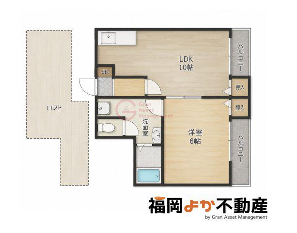 アネックス大濠(1LDK/2階)の間取り写真
