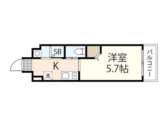 LE DOME府中(1K/8階)の間取り写真