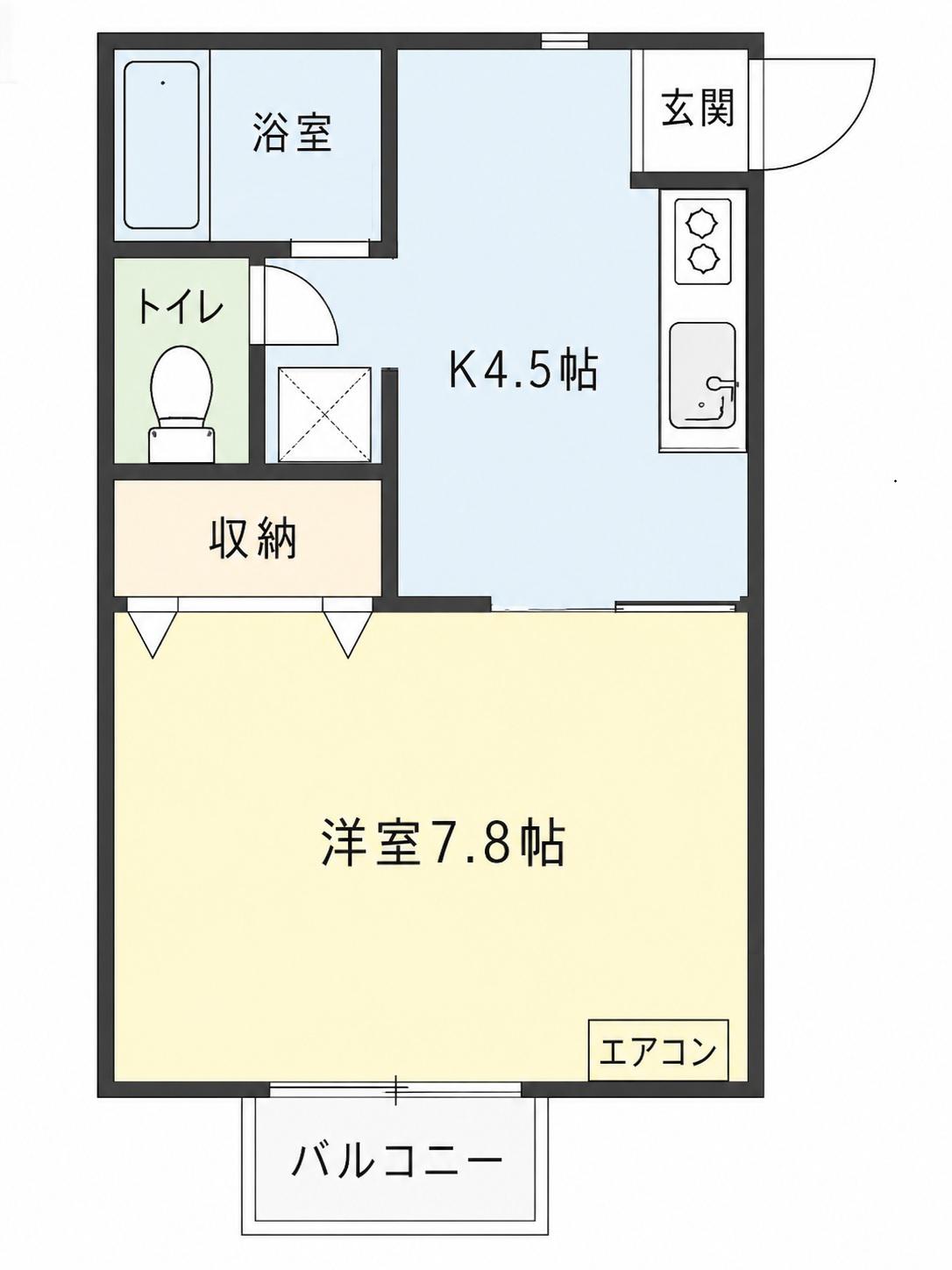 グランシエラ(1K/2階)の間取り写真