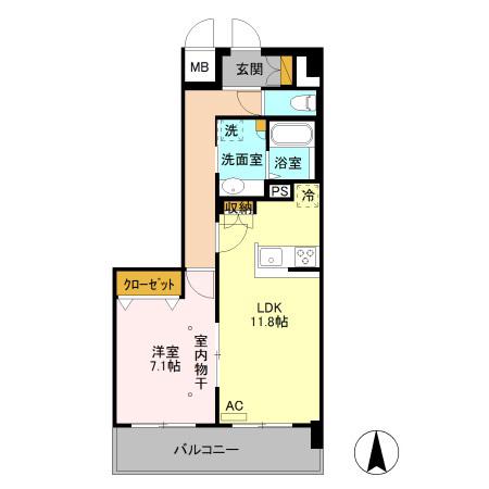 VILLA D´EST OHTE A 1階の物件(1LDK/1階)の間取り写真