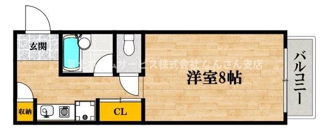 ユーハイツ日本橋(1K/4階)の間取り写真