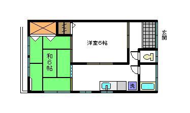 コーポ大石(2K/2階)の間取り写真