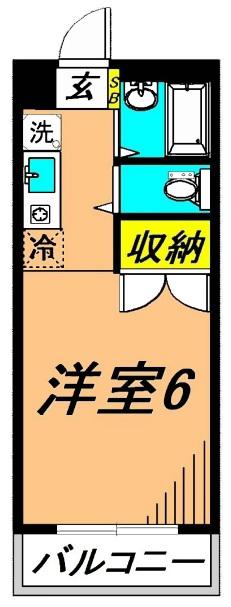 メディコK(ワンルーム/1階)の間取り写真