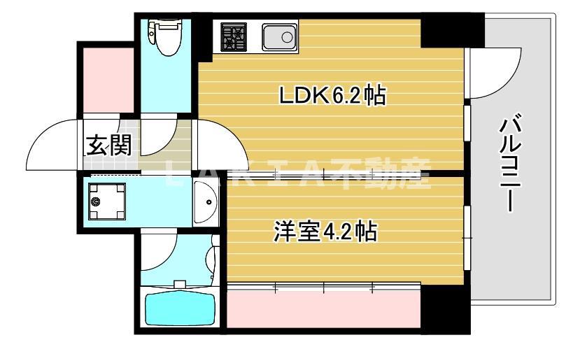 エステムコート大阪福島IIレイヤー(1DK/12階)の間取り写真