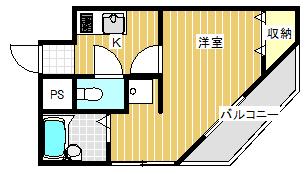 ブランシュール(1K/1階)の間取り写真