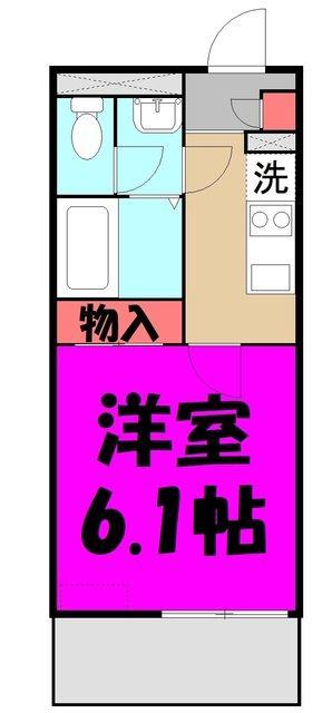 プランドール(1K/1階)の間取り写真