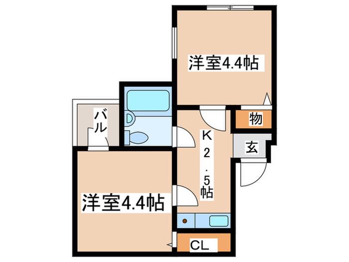 アスタック弐番館(2K/4階)の間取り写真