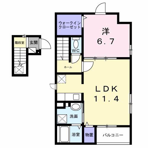 ステラータ(1LDK/2階)の間取り写真