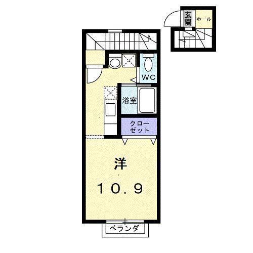 RHILLS(ワンルーム/2階)の間取り写真