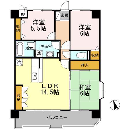 メゾン・ド・アムール(3LDK/3階)の間取り写真