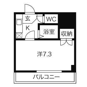 セントラルハイツ滝川(1K/4階)の間取り写真