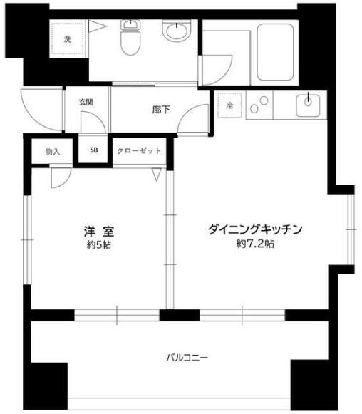 グリフィン横浜・日本大通(1DK/8階)の間取り写真