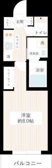 HY′S VIGOR墨田(1K/4階)の間取り写真