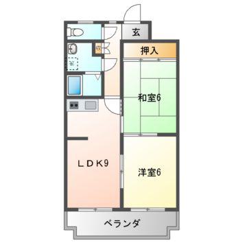 エクセレントマンションオリオン(2LDK/3階)の間取り写真