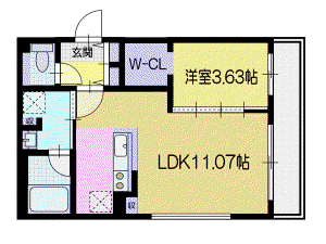 REVEひばりが丘(1LDK/2階)の間取り写真