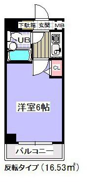 シャトレ―舞浜(1K/4階)の間取り写真