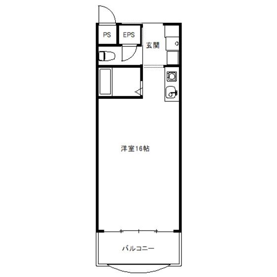マンション花園(ワンルーム/3階)の間取り写真