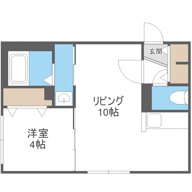 DESTINO RESIDENCIA HIGASHISAPPORO(1LDK/3階)の間取り写真