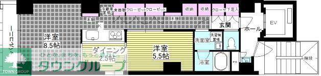 LILIO小石川(2DK/6階)の間取り写真