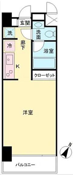 グレンパーク秋葉原イースト(ワンルーム/3階)の間取り写真