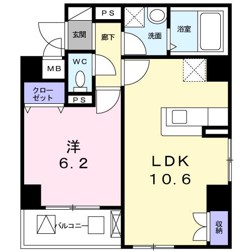 シャルマンあさがや(1LDK/3階)の間取り写真