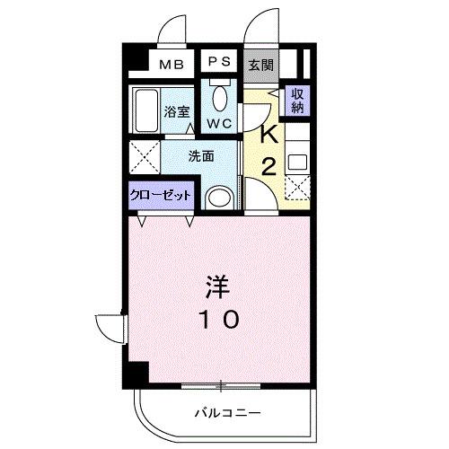 サンライズ(1K/2階)の間取り写真