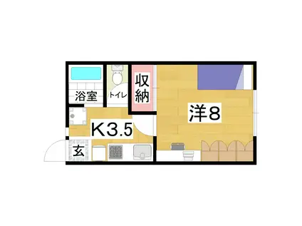 グレース小松島(1K/1階)の間取り写真