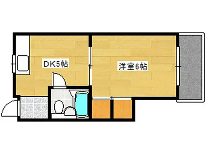 和秀舟入本町ビル(1DK/4階)の間取り写真