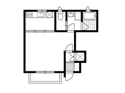 ライフエール(1K/1階)の間取り写真