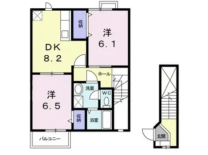 コスモ・エクセル(2DK/2階)の間取り写真